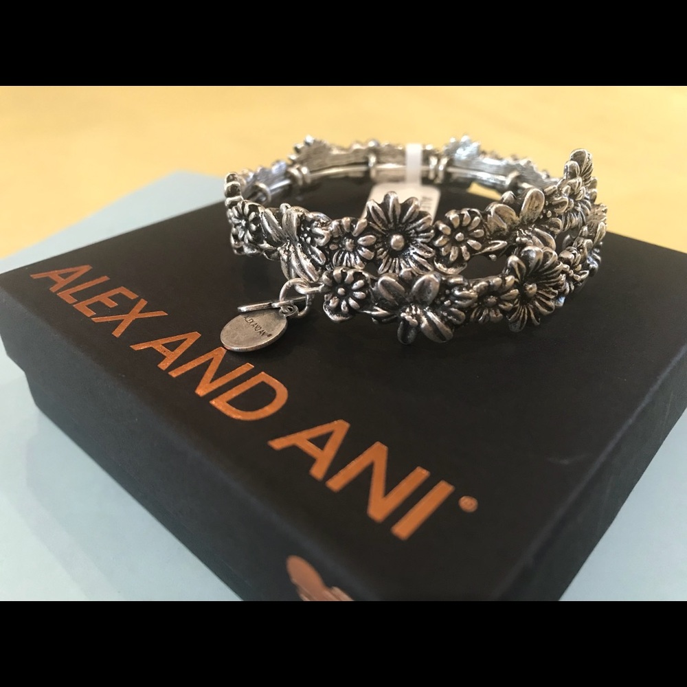 Alex and Ani Flora Wrap 💛 Rafaelian Silver Finish